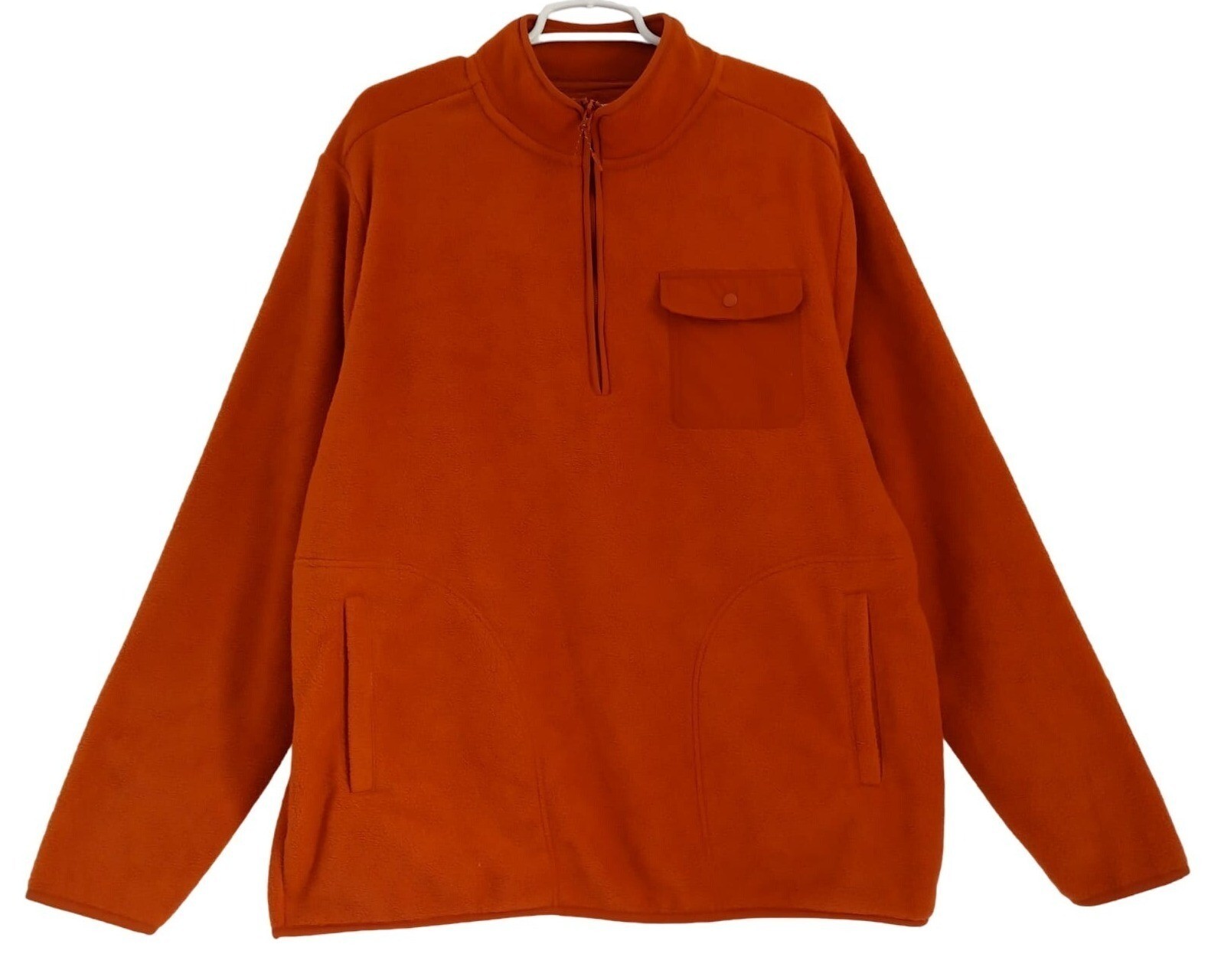 Goodfellow & Co Mens XL Orange Recycled Polyester Fleece Jacket New With Tags