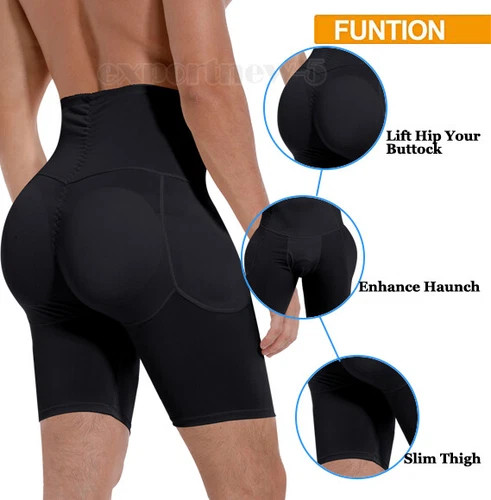 Männer Po-Lifter Hüft Body Shaper mit Pads Booty Hüftverstärker Boxer Unterwäsche USA - Bild 4 von 21