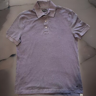 Tom Ford 3 Button Polo Lilac Color w/White Trim - 100% Cotton Men s Size 56