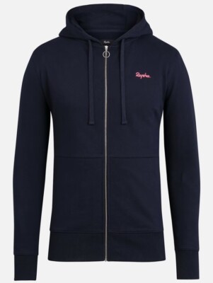 Rapha Logo Hoodie Dark Navy/Hi Vis Pink Neu mit Etikett Größe M