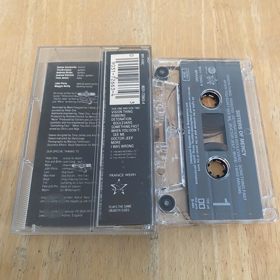 The Sisters Of Mercy Vision Thing Industrial Punk Rock Vintage Cassette Tape - Imagem 2 de 3