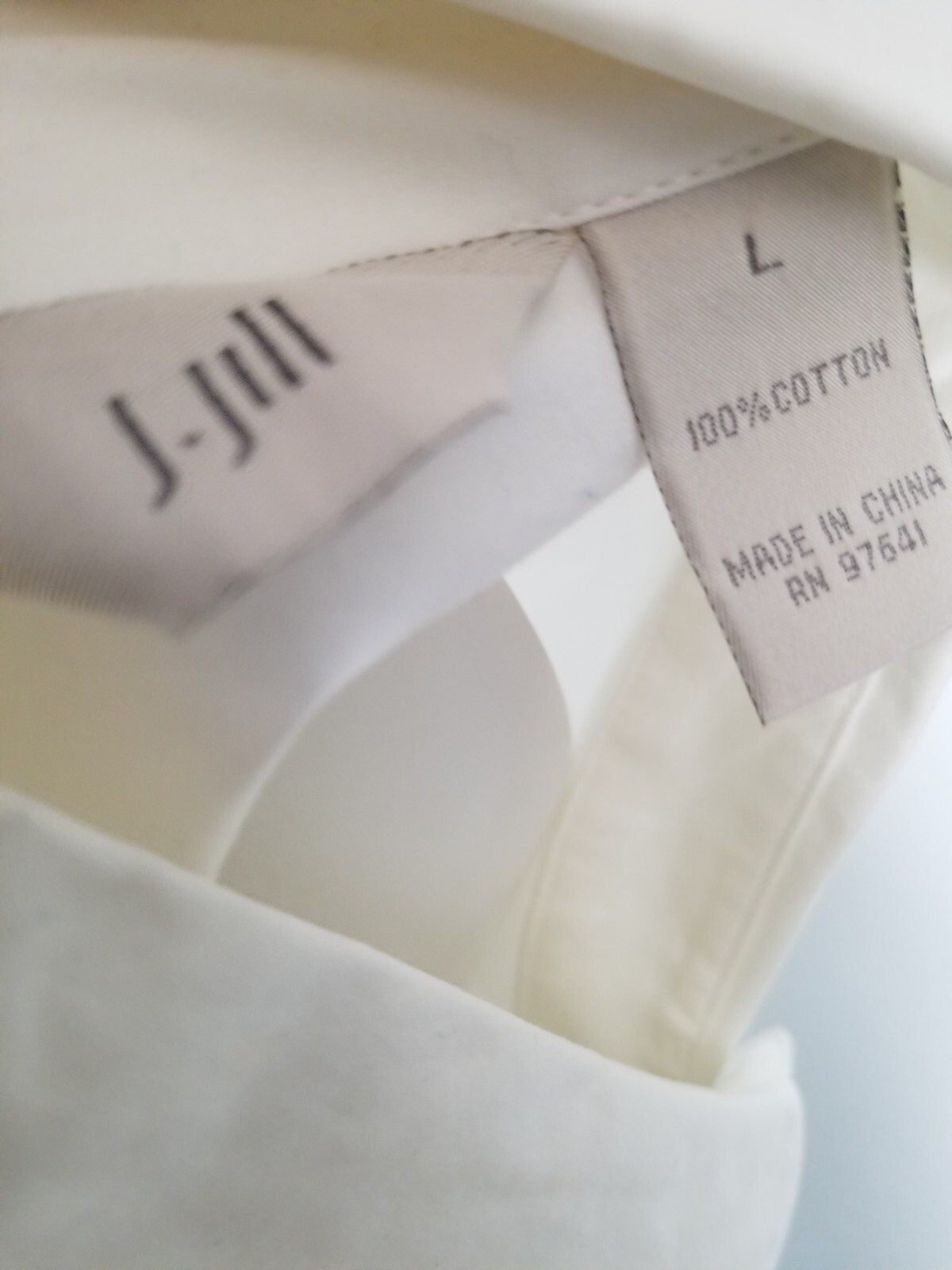 J. Jill White Shirt Collection Large Button Down Blou… Gem