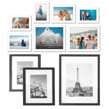 4x6 8x10 11x14 12x16 Wood Photo Frame Set Wall Mount Tabletop Poster Display