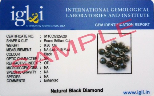 925 Claps Gift Anniversary,Wedding 4 mm Certified Black Diamond Necklace Beads. - Picture 3 of 3