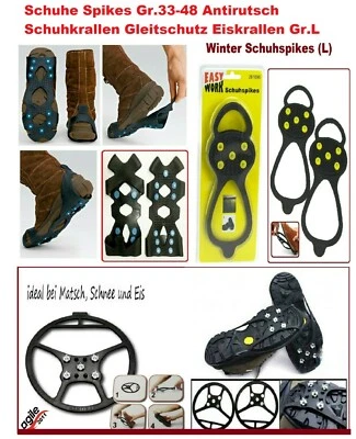 MAGIC SPIKER / Schuhe Spikes Gr.33-48 Antirutsch Schuhkrallen Gleitschutz Eis Gr.L (43-48)