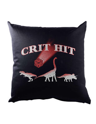 Crit Hit Dekokissen Geek Nerd Fun Dinosaurs Pc Rpg Mmorpg Gamer Dices Dice