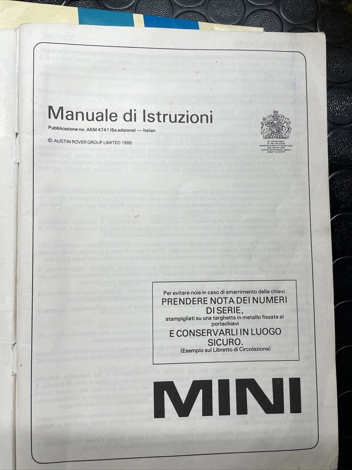 manuale istruzioni austin mini rover 1000 1300 - Immagine 3 di 4