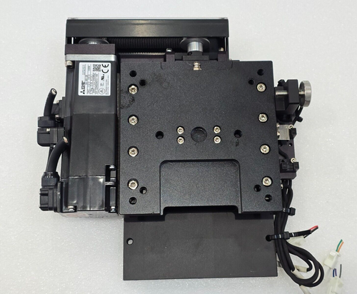 BINARIO STAGE LINEARE MOTORIZZATO ASSE X 120 mm X 120 mm e MOTORE HG-KR13B - Foto 1 di 8