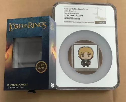 2021 NIUE $2 SILVER COIN NGC PF 70 CHIBI LORD OF THE RINGS SAMWISE GAMGEE 00064