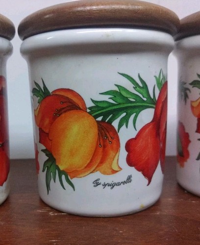 3 Barattoli Pentola Spigarelli Collezione Frutti DiBosco Stagione Sale Papaveri Arancioni Italia - Foto 3 di 12