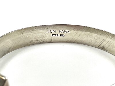 TOM HAWK STERLING SILVER GROOVED CUFF BRACELET NAVAJO NATIVE