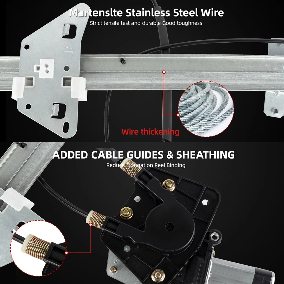 1 Pair Window Regulator W/Motor Assembly Fit Dodge Durango Dakota 1998-2004 - Image 3 of 4