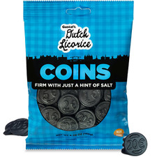Gustaf'S Salted Dutch Licorice Coins - 5.2Oz Bag - Salted Black Licorice Coins -