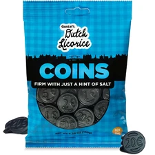 Gustaf'S Salted Dutch Licorice Coins - 5.2Oz Bag - Salted Black Licorice Coins -