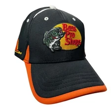 Jamie McMurray #1 Hat Cap Flex Fit Black Orange Embroidered Bass Pro Shop
