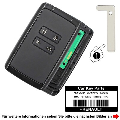 Auto Ersatz Funk Schlüssel Karte für Renault Captur Clio Kadjar Megane Talisman