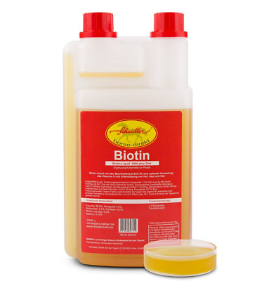 Biotin-Liquid - 1 Liter Flüssiges Ergänzungsfuttermittel für Pferde, Ponys