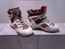 Michael Kors Damen Schuhe Boots Stiefel Weiß/Braun goldfarbene Ösen Gr 38 NEU!