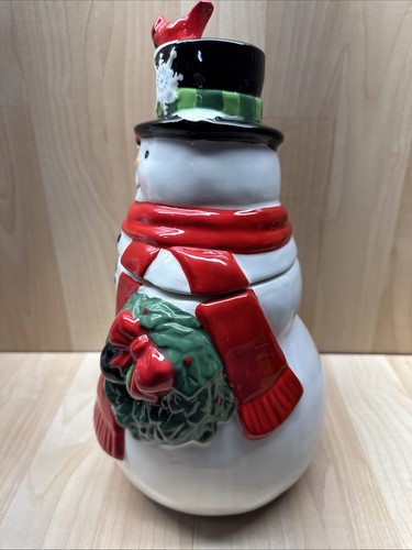 David’s Keksdose Happy Snowman Kardinal/Kranz/Deckel/Urlaub/Weihnachten - Bild 2 von 10