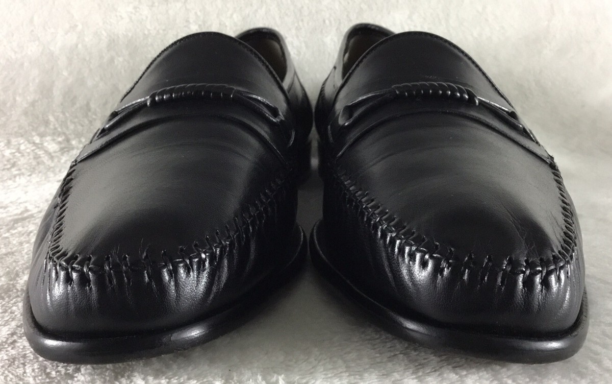 Savio Lucci black leather lace up career  Oxford shoes, size 9M Savio Lucci Dress Shoes Mens 11.5M Black Leather Slip On  main image 4