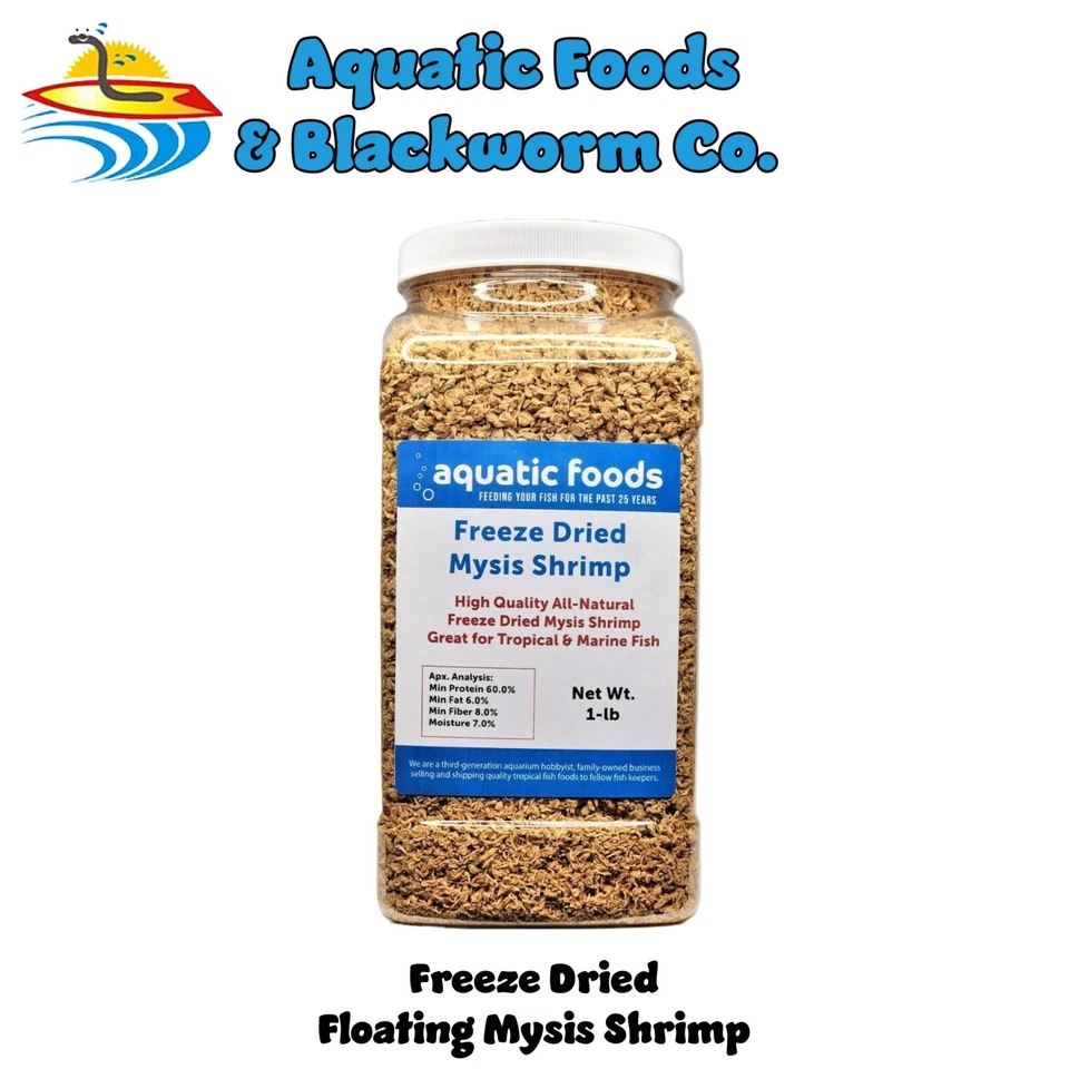 Camarones Mysis--Camarones Mysis liofilizados para peces de agua salada y tropicales. Tarro Foto 3 de 4