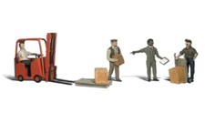 Woodland Scenics HO Workers with Forklift Scenic Accents pkg 4 A1911