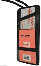 LEATHER BOARDING PASS HOLDER PASSPORT TRAVEL ID PASSPORT WALLET CASE TICKET NECK