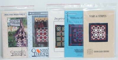 NEW NIP Set of 5 Brand Variety Wall Hanging Quilt Pattern Stars Blocks Pinwheels