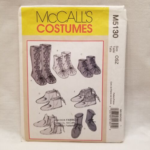 McCall's M5130 Moccasins Boots Shoes Historical Footwear Pattern One Size - Foto 1 di 4