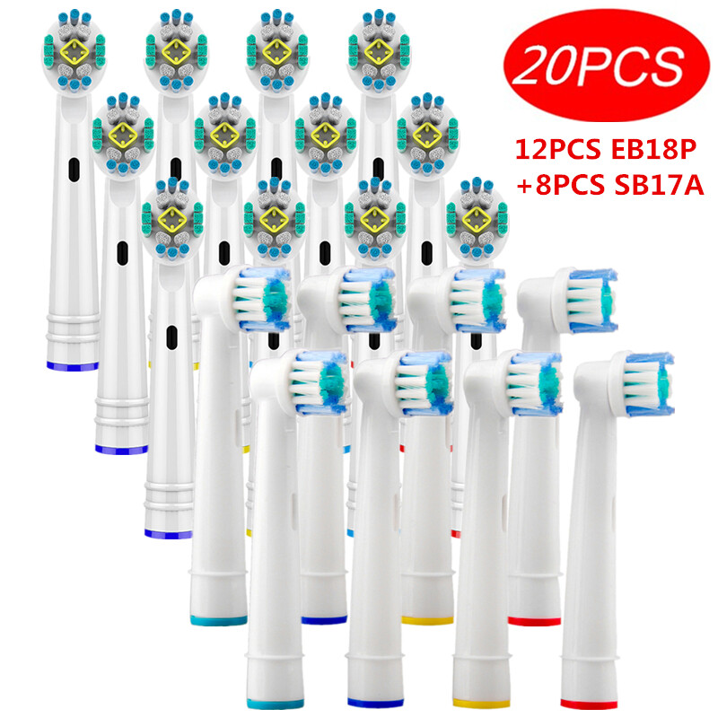 20Pcs Replacement Toothbrush Heads Oral B 3D Nozzles Braun Head Electric 7000Pro