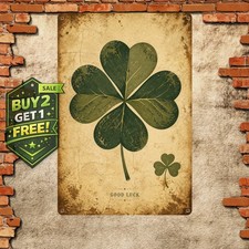 Lucky Clover St. Patrick's Day Metal Sign Vintage Irish Theme