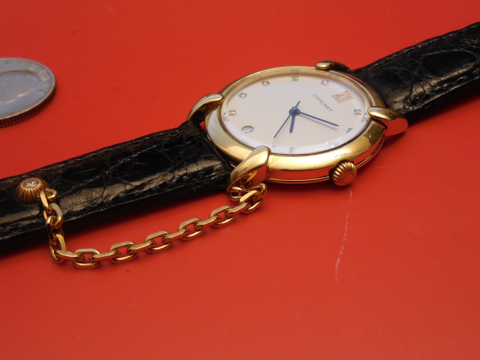 CHAUMET GRIFFITH FULL SOLID 18K DIAMOND 32MM QUAR… - image 4