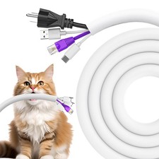 UOMTFAI Dog and Cat Cord Protector 10ft - 1/2inch, Flexible 1/2"-10ft, White