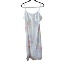 Vintage Y2K Floral Satin Cottagecore Fairycore Slip Lingerie Size Large
