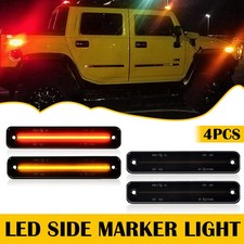 Clear LED Rear & Front Side Marker Amber/Red Lights Set For 2003-2009 Hummer H2