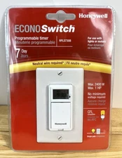 Honeywell EconoSwitch RPLS730B 7-Day Programmable Motor & Light Switch Timer