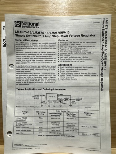 LM1575K-5.0/883 - National Semiconductor Mil Spec DC to DC Converter Sample Kit - Picture 8 of 15