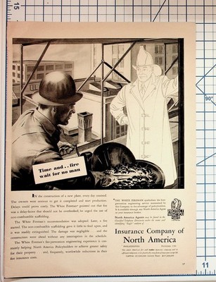 Vintage Insurance Company of North America Fire Prevention Ad Ephemera