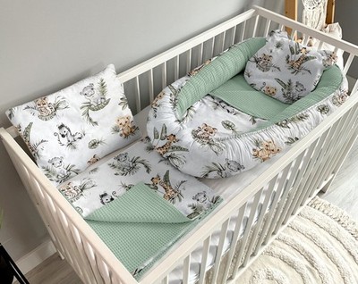 Babynestchen 5-teiliges Set mit babydecke, Geschenk, Safari und Schmutzige Minze