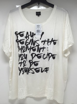 PSK Collective Women's Plus Size Shirt White Size 3X '' Beauty Begins The Moment''