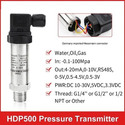 4-20mA Vacuum Gauge Pressure Transmitter 25mpa 0 5V 1/4'' Water Pressure Sensor