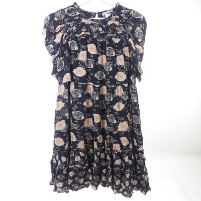 ULLA JOHNSON Kleid Dress Volant Blumen Gr. 8 40