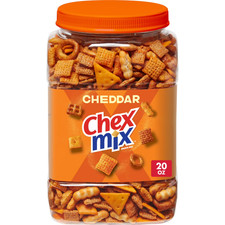 Chex Mix Cheddar Savory Snack Mix, Salty Snacks Tub, 20 oz