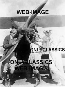 AVIATOR FLIRTING WITH SEXY CUTE GIRL AVIATRIX BIPLANE AVIATION PHOTO AIRPLANE