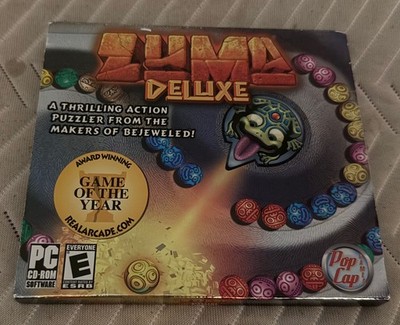 Zuma Deluxe Pop Cap PC CD ROM Computer Video Game 2004 Bejeweled Puzzle Games