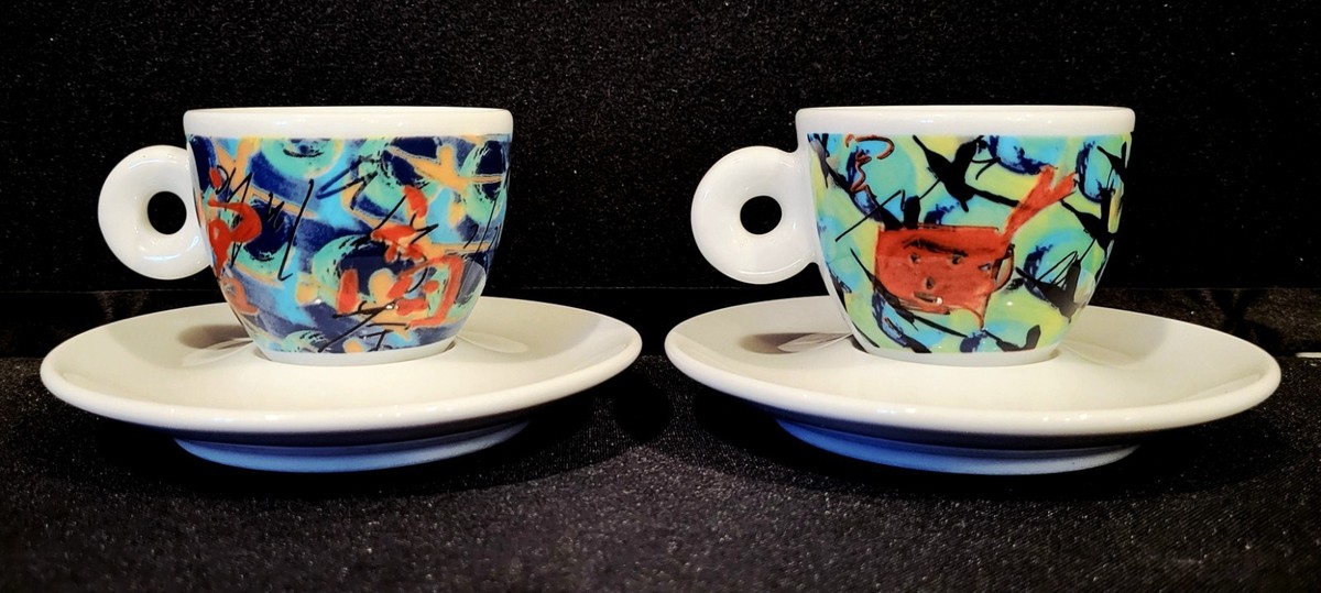 MITTERTEICH ILLY COLLECTION SET OF 6 ESPRESSO CUPS AND SAUCERS