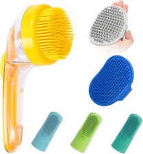 6 Pcs Pet Grooming Bath Brush Shampoo Dispenser Silicone for Dogs Cats Massage