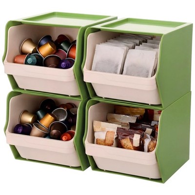 4pcs Coffee Pod Storage Bins with Large Capacity Holder Plastic Accessories S...