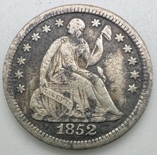 1852 Seated Liberty Silver Half Dime 5c - VF to XF Philadelphia Mint US H10C