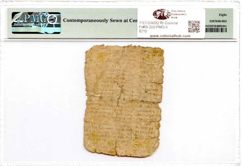 Rhode Island Colonial Note Fr#RI-209 November 6, 1775 9d PMG VG-8 *11 Known* - Image 2 of 2